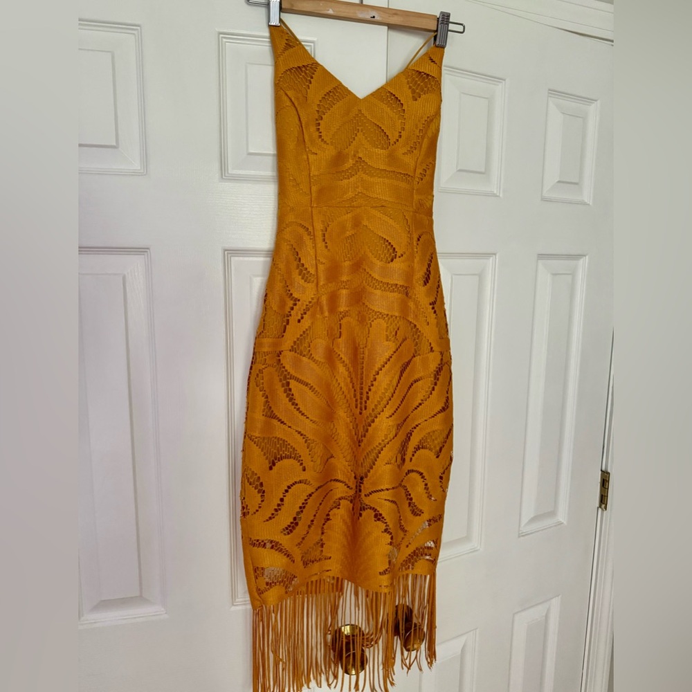 Two Sisters The Label deni dress mustard color lace